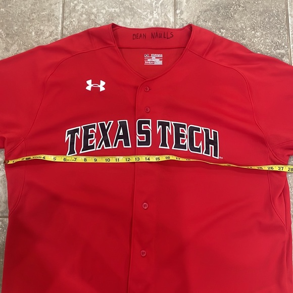Under Armour Men’s Texas Tech Red Baseball Jersey Sz 2XL - Picture 11 of 12